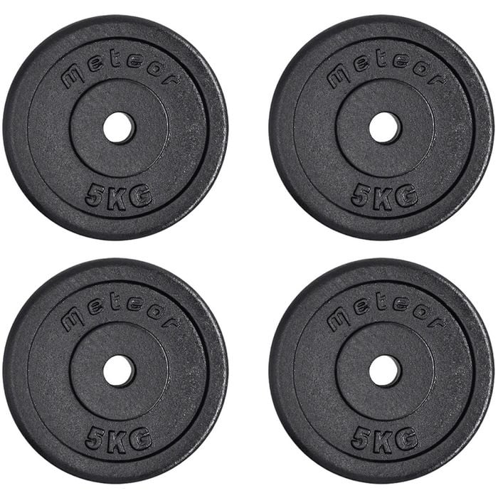 METEOR 5kgx4 Black Cast Iron Standard Weight Plates