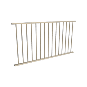 ProtectorAl 0901 - 1799 x 950mm Paperbark Aluminium Flat Top Round Picket Balustrade Panel