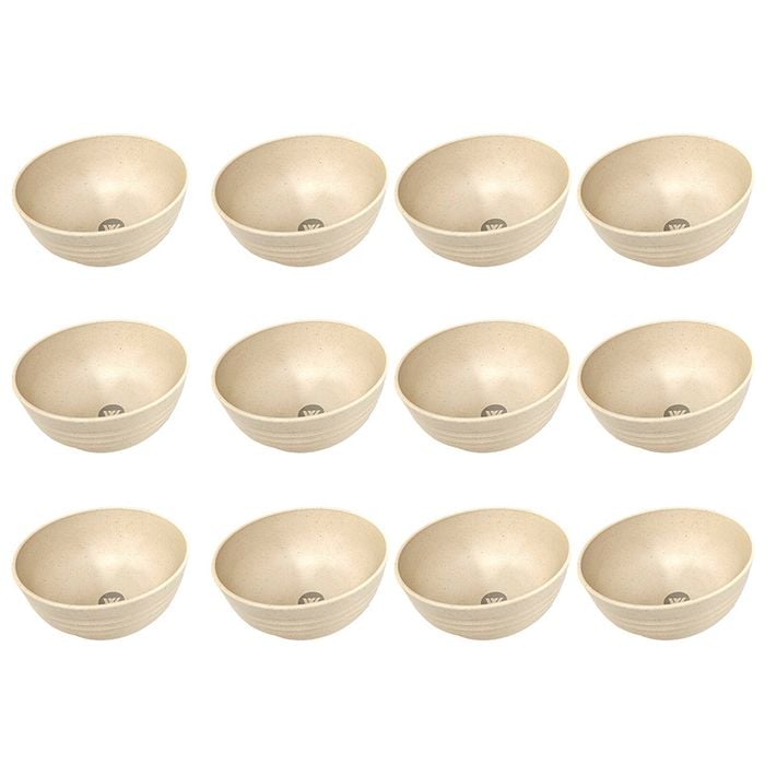 12x Wildtrak Wheat Straw Bowl Assorted Colours Great For Outdoor Camping 15cm