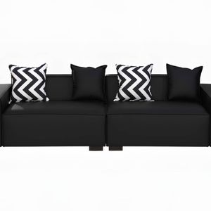 Loretta PU Leather Sofa - Black
