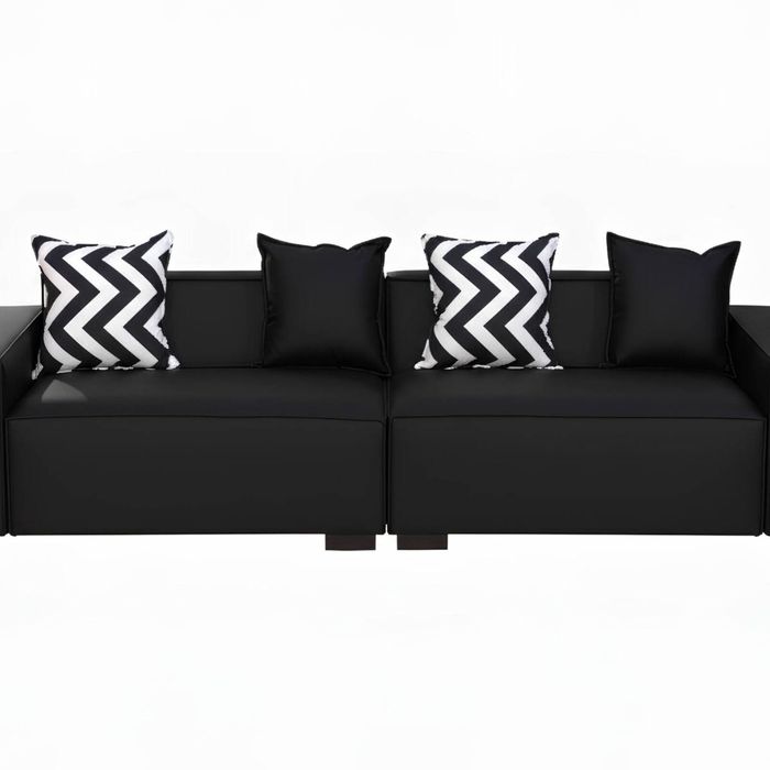 Loretta PU Leather Sofa - Black