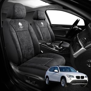 Australian Goose Edition Front Seat Covers for BMW X1 2009 - 2015 (E84) - Suede, Universal Fit - Black