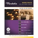 Mirabella 100 Warm White Battery Operated Sound Sensitive Fairy Lights