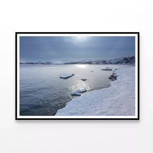 Winter Scene with Lake Covered  Print 100% Australian Made 90x60cm  (Poster)