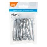 Taskmaster 6mm Stainless Steel 316 Lag Screw - 12 Pack