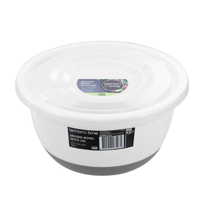 Lemon & Lime Lidded 4.5L Mixing Bowl w/ Anti-Slip Base - Assorted