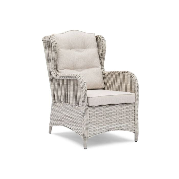 FurnitureOkay Rosebud Wicker Outdoor Lounge Chair - White Shell
