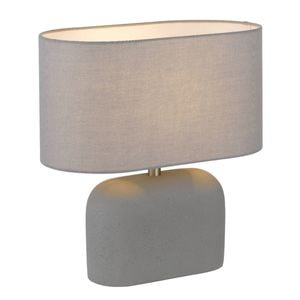Telbix Reano Modern Table Desk Lamp Light Concrete Fabric Metal Grey