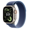 Apple Watch Ultra 3 49mm GPS + Cellular Natural Titanium Case w/ Blue/Bright Blue Trail Loop  (Small/Medium)
