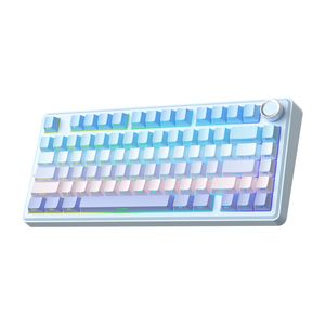 SOLAKAKA A75 75% Gasket Mechanical Keyboard Tri-Mode Hot-Swap Knob - Blue