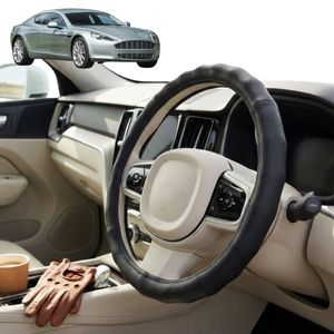 Australian Goose Steering Wheel Cover for Aston Martin V8 Rapide 2010 - 2020 Circle Black
