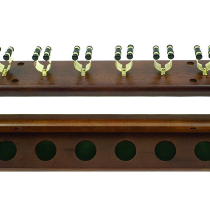 Pool Snooker Billiard Cue Rack Walnut Holds 6 Sticks