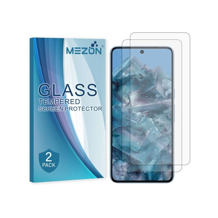 2 Pack MEZON Google Pixel 8 Pro (6.7") Clear Tempered Glass Screen Protectors