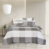 Super King Quilt Cover Set with European Pillowcase - Grey Check