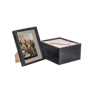 Nicola Spring 8" x 10" Black 3D Box Photo Frames - 5" x 7" Mount - Pack of 5