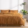 Dreamaker Linen Cotton Quilt Cover Set Rust - King Bed