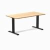 Desky Fixed Height Bamboo Desk 150x75cm Matte Black Leg