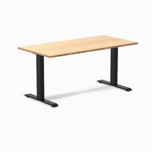 Desky Fixed Height Bamboo Desk 150x75cm Matte Black Leg