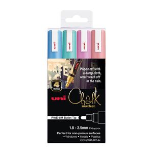 Uni-ball 2.5mm Tip PWE-5M Chalk Marker Metallic (Pack of 4)
