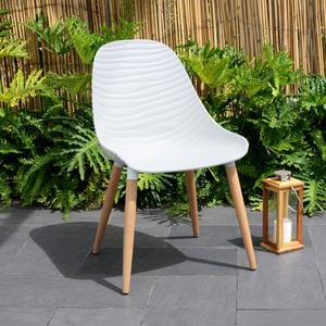 Mimosa White Stream Side Plastic Dining Chair