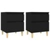 vidaXL 2x Bedside Cabinets Black Nightstand Bedroom End Table with Storage
