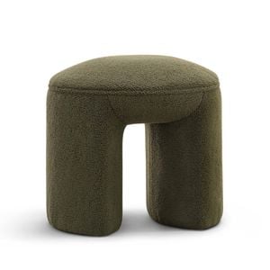Remi Round 47cm Teddy Moss Ottoman Stool