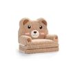 Costway 2-in-1 Foldable kids Sofa Bed Convertible Lounger Children Couch Slipcover Bear Designs-Brown