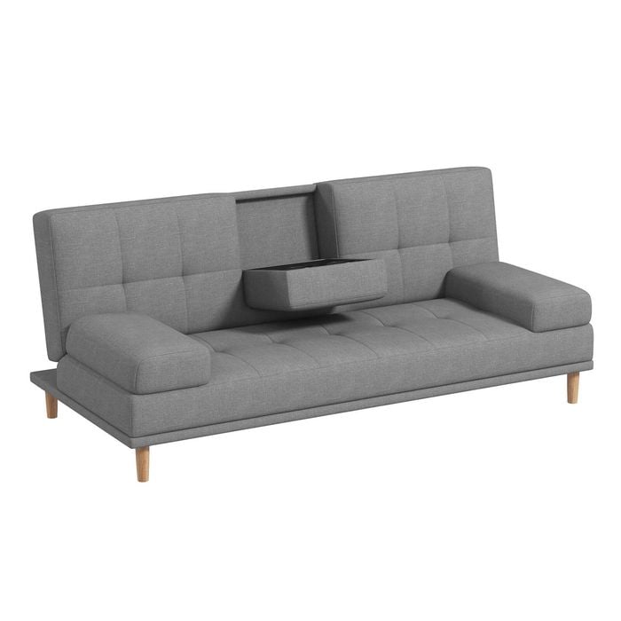 Mendoza Sofa - Grey 2-in-1 With Drink Holder And Storage Grey
