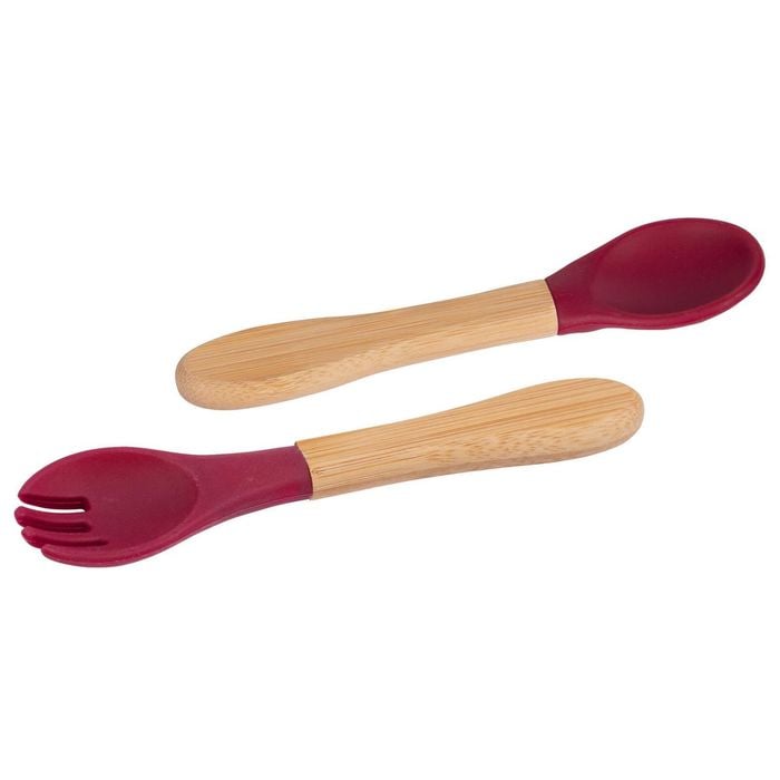 Tiny Dining Bamboo Baby Weaning Fork & Spoon Set