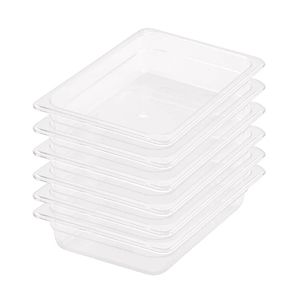SOGA 1/2 GN Polycarbonate Food Pan 65mm Clear 6 Pack