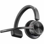 Poly Voyager 4300 UC 4310 Wireless Over-the-head, On-ear Mono Headset - Black - Siri, Google Assistant - Monaural - Ear-cup - 50