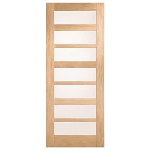 Corinthian Moda Translucent Glass White Oak Internal Door AMODG11 - 620mm x 2040mm x 35mm
