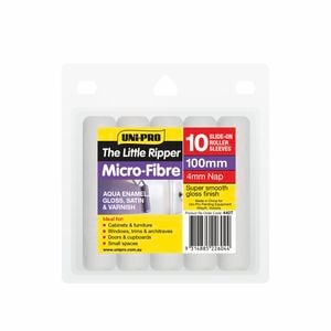 UNi-PRO 100mm Little Ripper Microfibre Mini Roller Covers 10 Pack 4mm Nap