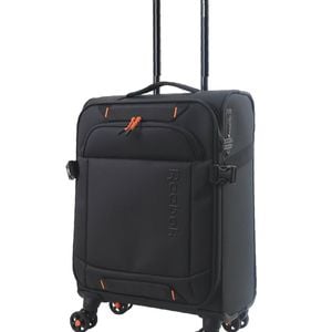 Reebok Pro Cabin Leather Film Soft Shell Suitcase Travel Lauggage 54cm Black