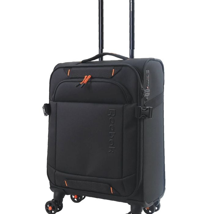 Reebok Pro Cabin Leather Film Soft Shell Suitcase Travel Lauggage 54cm Black