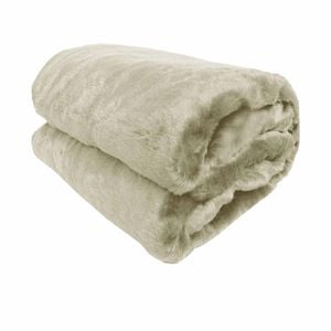 Bloomington Faux Mink Throw Rug 127 x 152 cm Tan