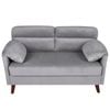 Ufurniture 120cm Velvet 2 Seater Sofa w/ Tufted Backrest & Pillow-Cushioned Armrest Loveseat Lounge Couch Grey