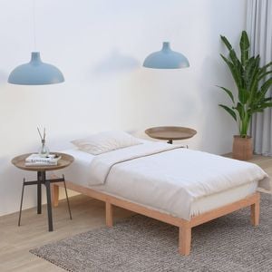 Warm Wooden Natural Bed Base Frame King Single