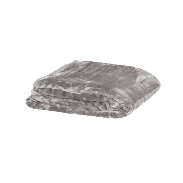 350gsm Soft Plain Faux Mink Blanket Single / King Single 160x220 Cm Stone