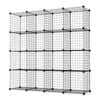Costway 16pcs Wire Storage Cubes Display Cabinet Black