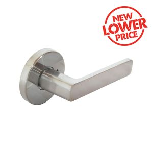 Ikonic San Fran Satin Chrome Privacy Lever Set