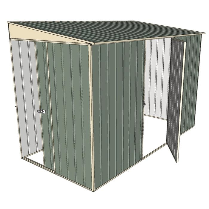 Build-a-Shed 1.5 x 3 x 2m Single Hinged Side Door Skillion Shed - Green