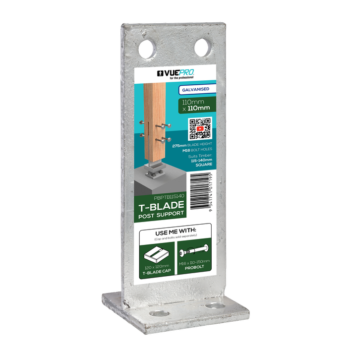 VUEPRO 110 x 110mm Galvanised T-Blade Support - Each