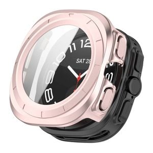 PC Full Cover Screen Glass Protector Shell Case - For Samsung Galaxy Watch 7th Ultra 47mm (Rose pink)