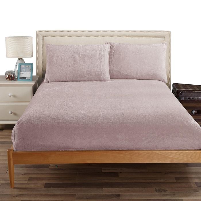 Ramesses Teddy Fleece Fitted Sheet Combo Set Queen-Pink