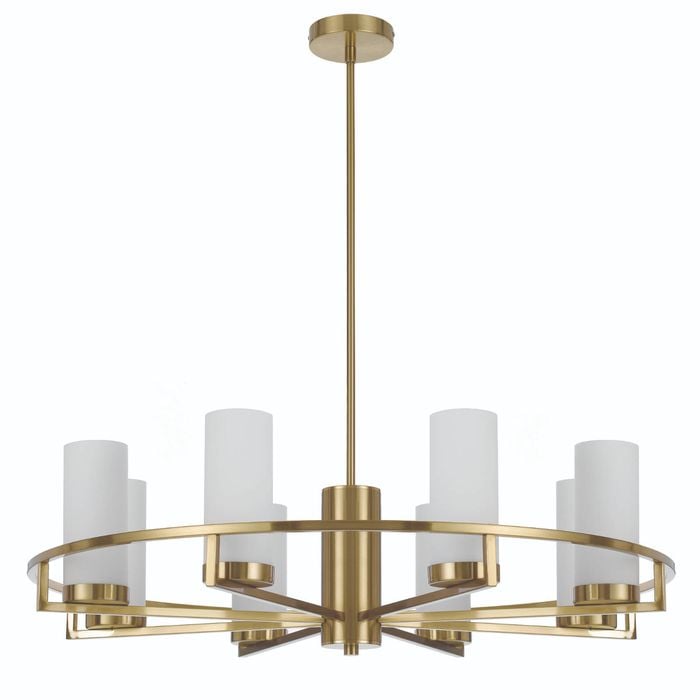 Telbix Brass/Opal Matt Eamon 8 Light Pendant