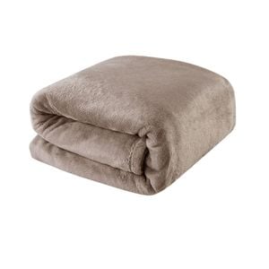 Bloomington Light Weight Coral Fleece Blanket Brown Queen/ King
