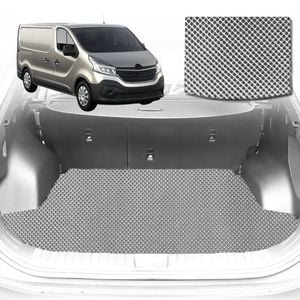 6D Diamond Car Boot Mat for Renault Trafic (X82)2014-Current-Cargo Mat-Grey-Outback GT