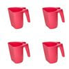 4PK AgBoss Pet and Livestock Plastic Food Scoop FeedMaxx 1kg Hot Pink