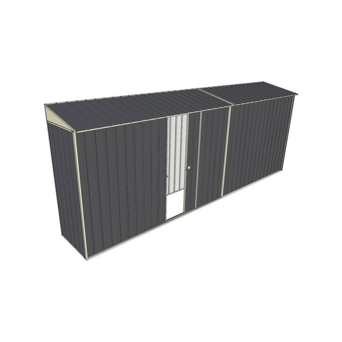 Build-a-Shed 0.8 x 5.2 x 2m Skillion Shed with Single Sliding Side Door - Grey